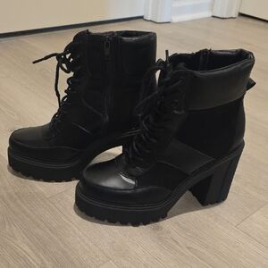 Black Madden Girl Roguee Lug Sole Ankle Boot